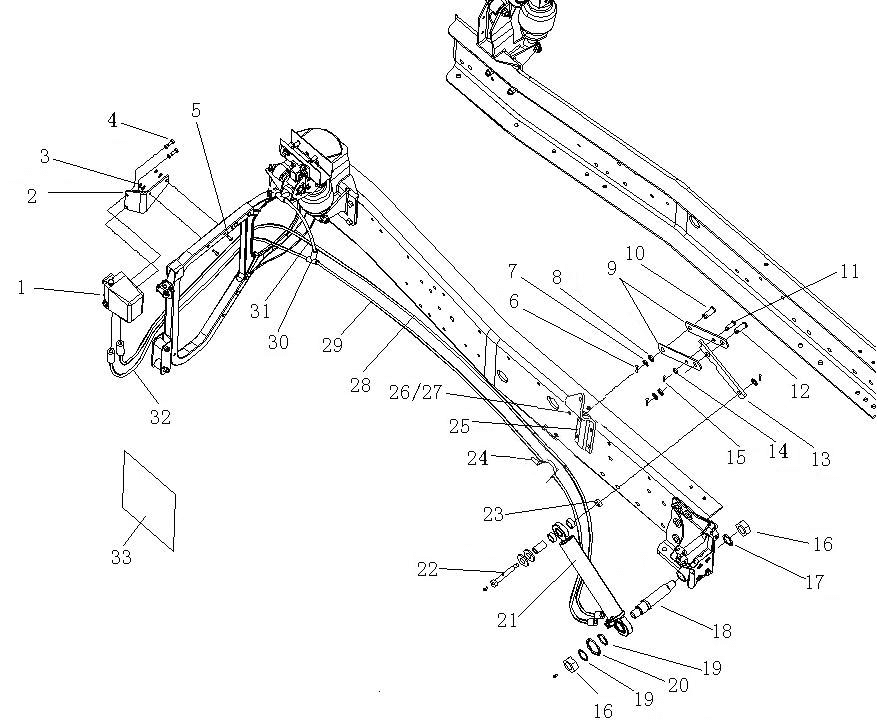 sinotruk howo cabin parts supplier howo lifting cyliner WG9719820004