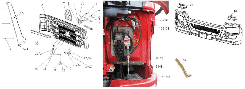 sinotruk howo cabin original parts howo front face WG1642111010