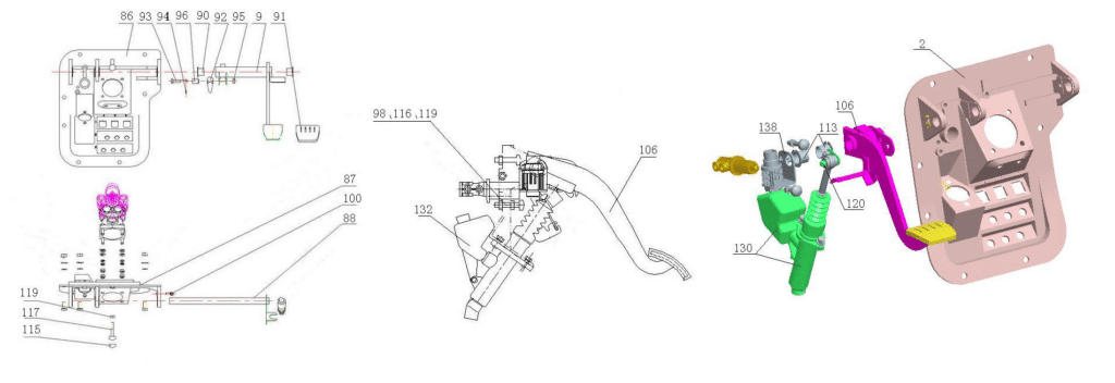 sinotruk howo truck parts howo Clutch pedal AZ9719230225