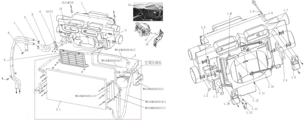 sinotruk howo a7 radiator tank assembly