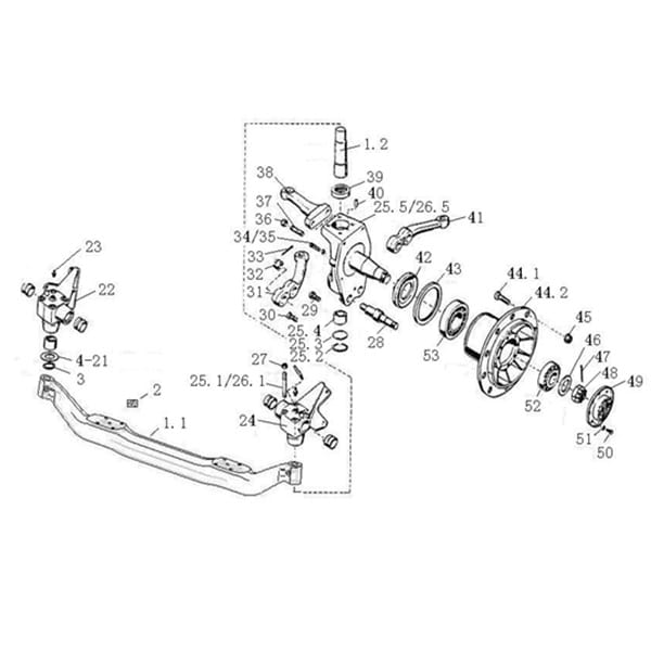 sinotruk howo 7 tons HF7 front axle parts assembly