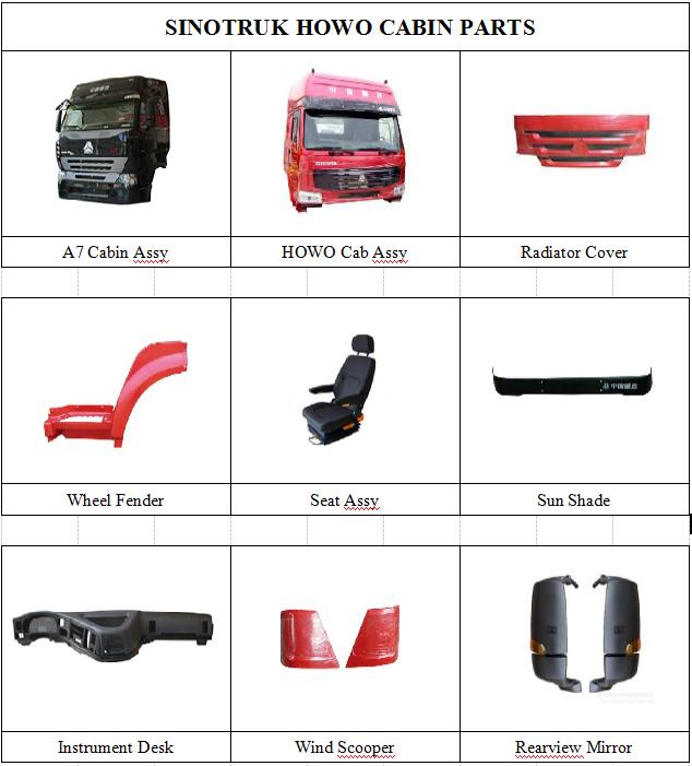 sinotruk howo HW76 cabin assembly with one sleeper howo 371 266 290 336hp cabin parts